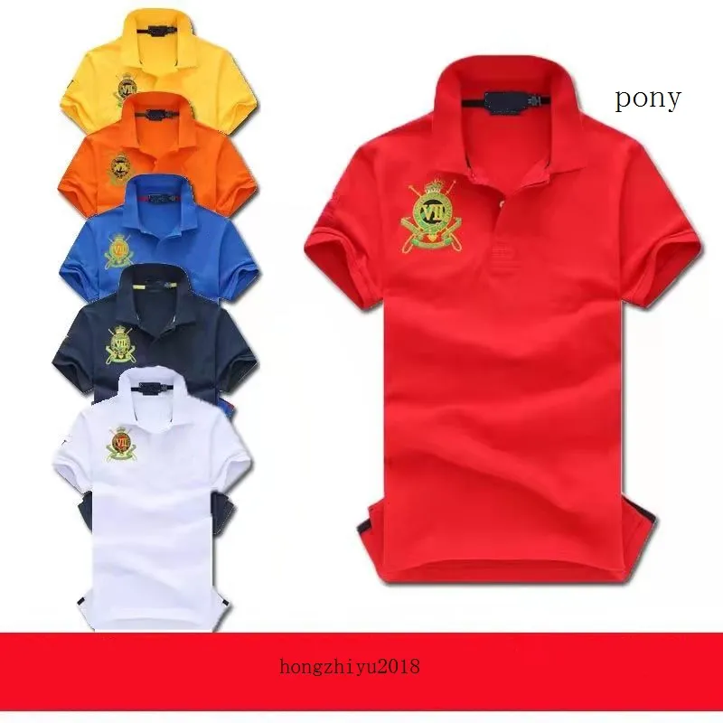 Ubrania letnie nowe krótkie polo z krótkim rękawem bawełniana moda lapa luźna haftowa koszulka męska koszula Polos