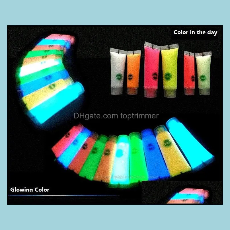 wholesale 5x glowing face body blacklight paint 15g for party easter & halloween - 10 colors bright luminous acrylic paints