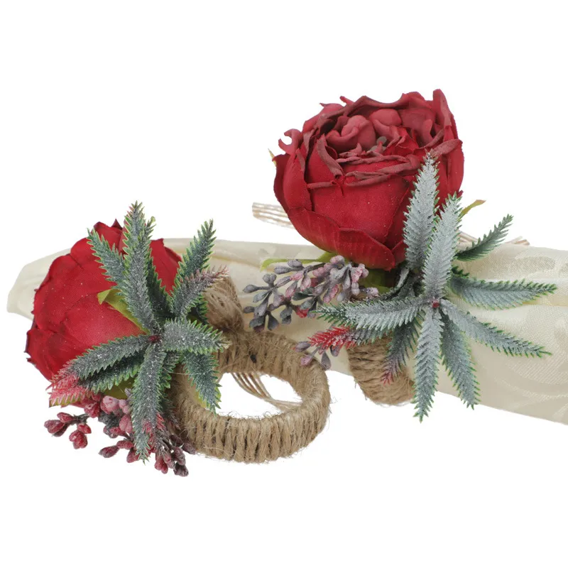 Шелковая цветочная салфетка кольца Сервита Грея Держатель полотенце