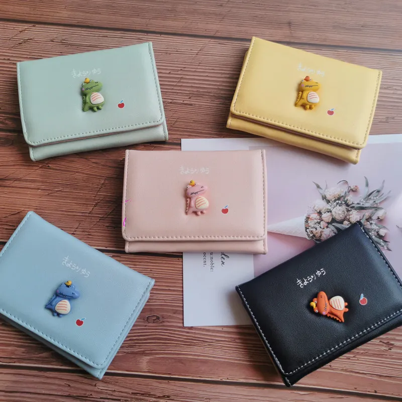 Coin Purses New Ins Mini Personality Cute Leather Wallet Korean Version Of The Lady Cross-border Short Small Three Fold Wallet