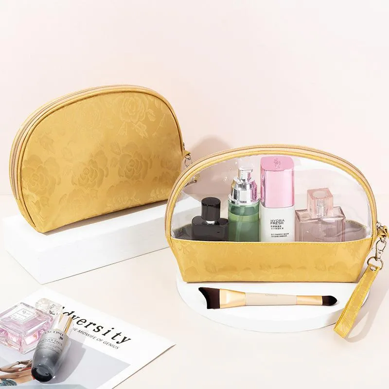 Kosmetiktaschen Hüllen Frauen Reisen Klarsichttasche Transparenter Reißverschluss Make-up Kleiner Organizer Wasserdichter Toilettenartikel Wasch-Make-up-Tasche Kosmetiktasche