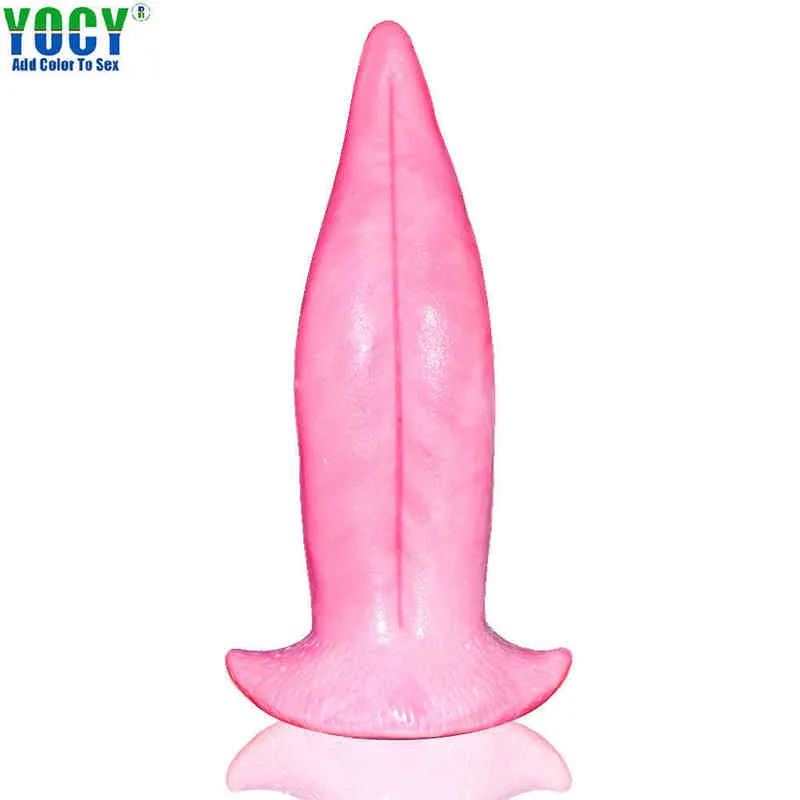 Nxy Dildo Yocy Silicone Imitazione Lingua Pene Uomo e Donna Cortile Plug anale Ventosa Masturbatore Massaggio per adulti Giocattolo passione 0317