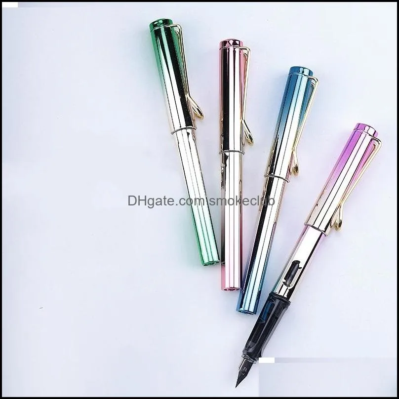 Promotional elegant plastic fountain pen Luxury Pens Office School or gift Stationery Supplies Writing Black Blue Red2412 T2