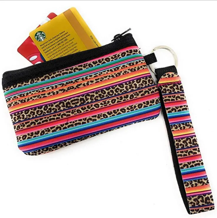 Neoprene Coin Purse ID Card Holder Wristlet Wallets Mini Bags Waterproof Sunflower Printing Fashion Handbag Passport Cover Coin Case