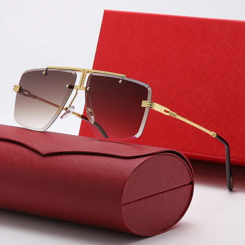 latest cartir men sunglasses designer eyewear glasses golden bridge frameless square Polarizer four seasons Glasses couples sunglass uv400 lunette