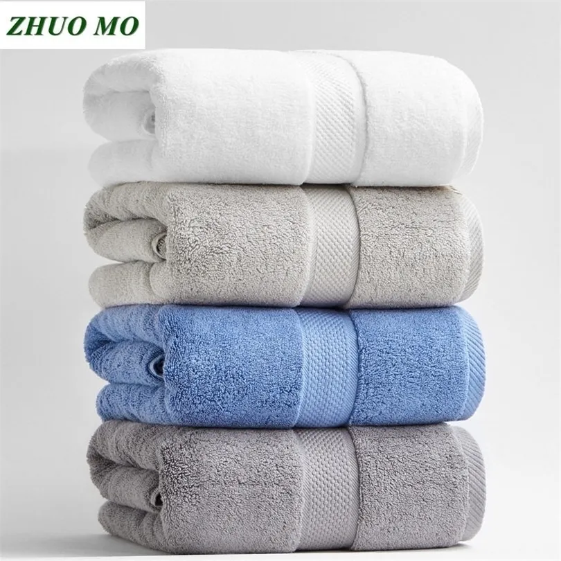 Towel Towel 80160cm 800g Luxury Thickened cotton Bath s for Adults beach bathroom Large Sauna for home Hote Sheets s T200110