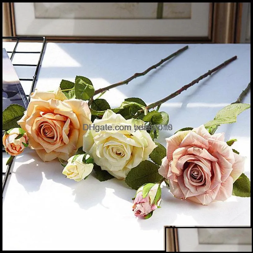 Decorative Flowers Wreaths Festive Party Supplies & Gardenthe Ins High Quality Real Touch Everyday Ocn Artificial Flower Rose Bouquet For