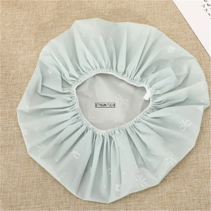 100pcs Waterproof Shower Cap Thickening Elastic Shower Cap Women Hair Salon Bathroom Supplies Reusable 200923