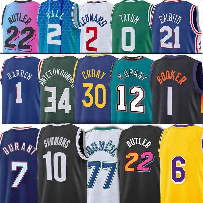 Le basket-ball universitaire porte Durant 7 Kevin Morant Jimmy Basketball Jerseys Ben Butler Simmons Luka Embiid Doncic Devin Ja Booker Joel Harden Dwyane Curry Wade Leonard