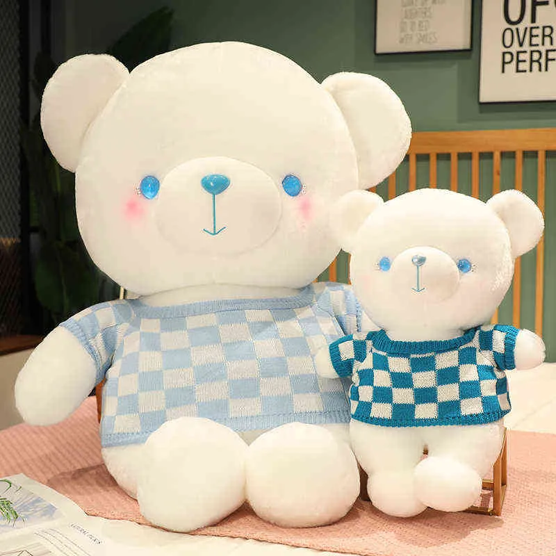 Stili di alta qualità Teddy Bear giocattoli di peluche animale di pezza in maglione bambola Kawaii Room Decor cuscino regalo di compleanno per bambini J220704