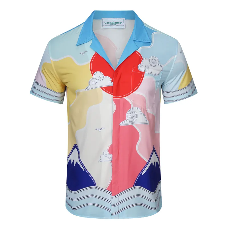 22SS Herr Designer Shirts Casablanc Hawaii Floral Casual Shirts Dress Shirt Tryckmönster Camicia Unisex Button Up Hemd 824