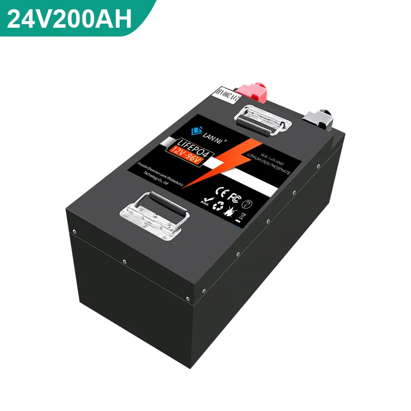 24V200AHLIFEPO4 Inbyggd BMS med Bluetooth-skärm, Photovoltaic, Golf Cart, Solar and Camper