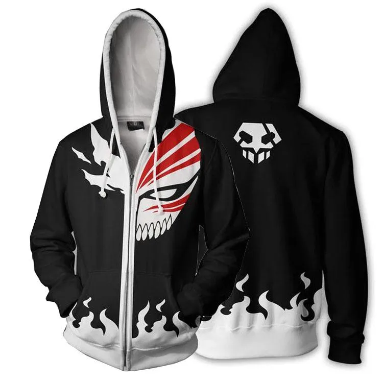 Herrtröjor Sweatshirts Anime Bleach Kurosaki Ichigo Kenpachi Zaraki 3D outfit Men Women Zipper Coat Jacket Pullover Cosplay Costumemen '