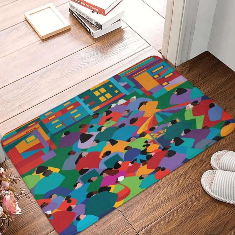 Carpets Oil Painting Art Doormat Bathroom Welcome Soft Kitchen Door Floor Mat Abstract Colorful Decoration Rug Area Rugs