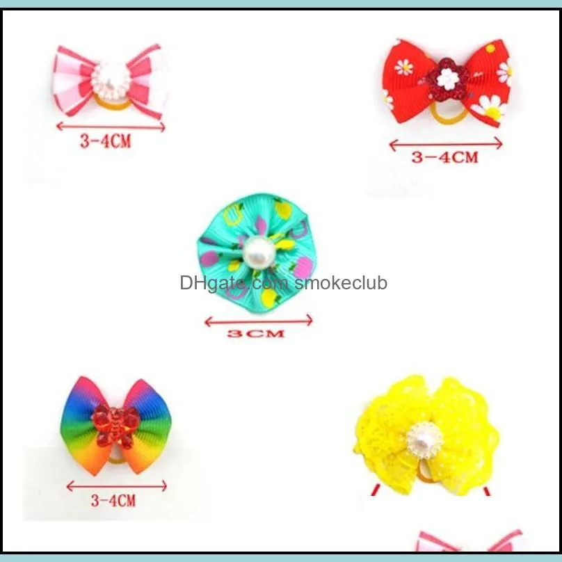 100pcs Pet Dog Apparel Hair Bows Accessories Grooming Bow for Party Holiday Wedding Pets Supplies 1157 V2