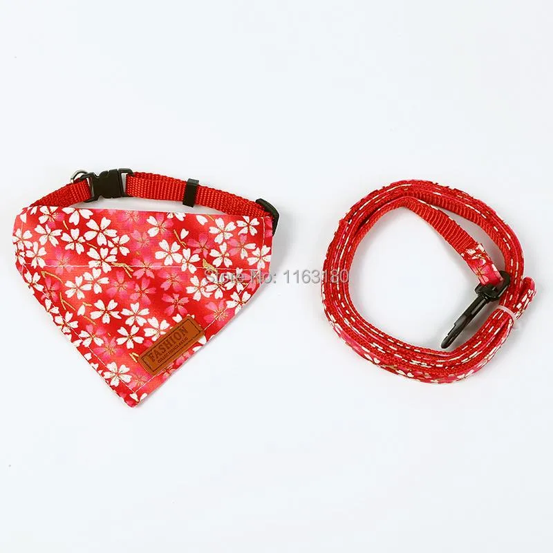 Hundhalsar Leasches Set/Lot Collar Bandana Soft Leather Leash Söt katt husdjur Leashdog