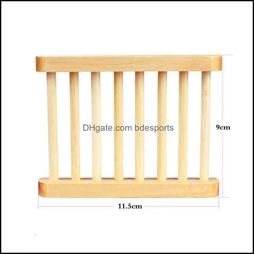 Natural Bamboo Wooden Soap Dishes Wooden Soap Tray Holder Storage Soap Rack Plate Box Container for Bath Shower Bathroom Yy