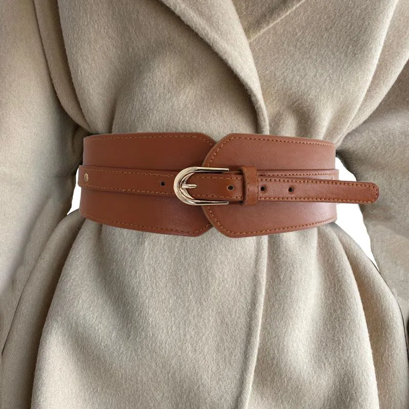 Belts 89cm Female Wide Elastic Waistband Oval Pin Buckle Belt For Women Cinch Waist Stretch Band Overcoat Dress Clothing DecorateBelts