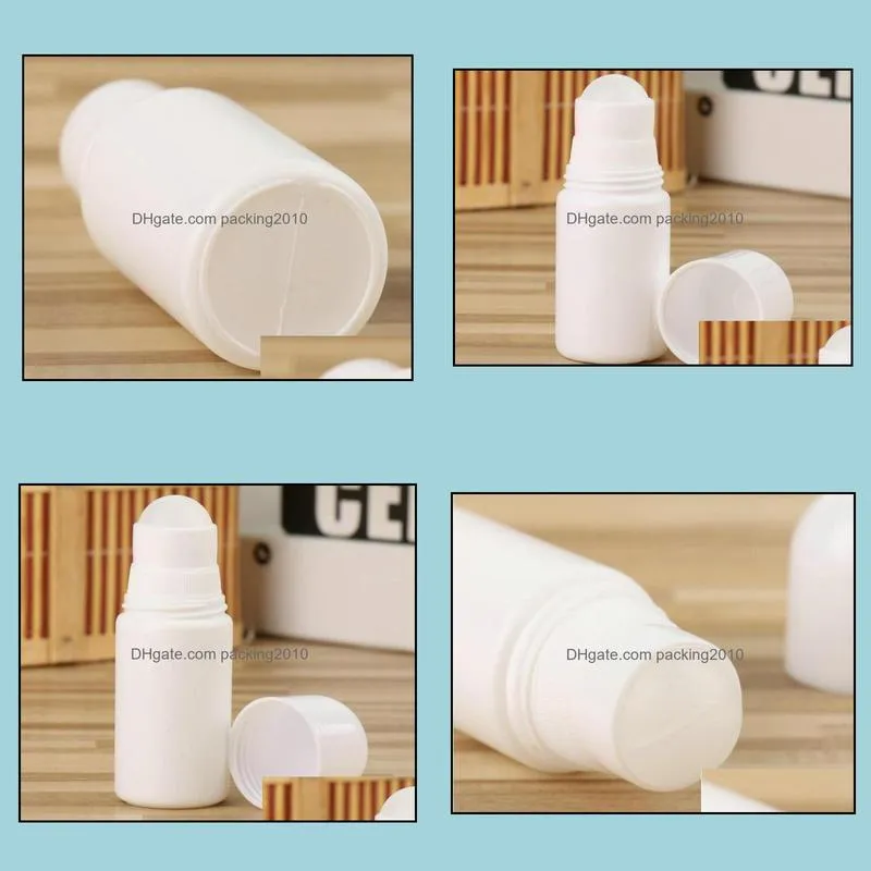 30ml 50ml 100ml White Plastic Roll On Bottle Refillable Deodorant Bottle  Oil Perfume Bottles DIY Personal Cosmetic