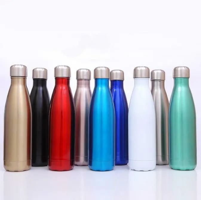 16-Unzen-Wasserflasche in Cola-Form, vakuumisolierte Reise-Wasserflasche, doppelwandige Outdoor-Wasserflasche in Cola-Form aus Edelstahl