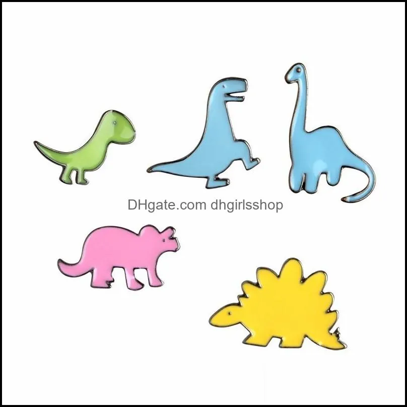 student cartoon dinosaur series brooch drop oil cute animal schoolbag corsage badge alloy enamel lapel pin for  sweater skirt clothes accessories