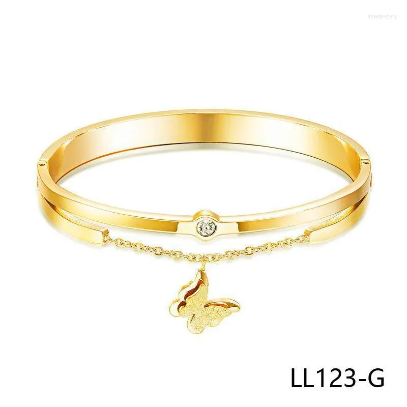 Bracelet amour coeur carré Design boucle d'oreille goujons élégant mode femmes bijoux fille cadeaux or LL123Bangle Inte22