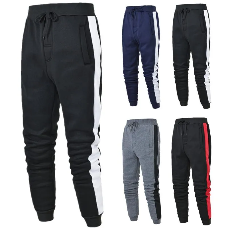 Herrbyxor Män förlorar sport som kör rand Sweatpants Fitness Training Mens Pencil Trousers Tracksuit Jogging Sportswear Bottom