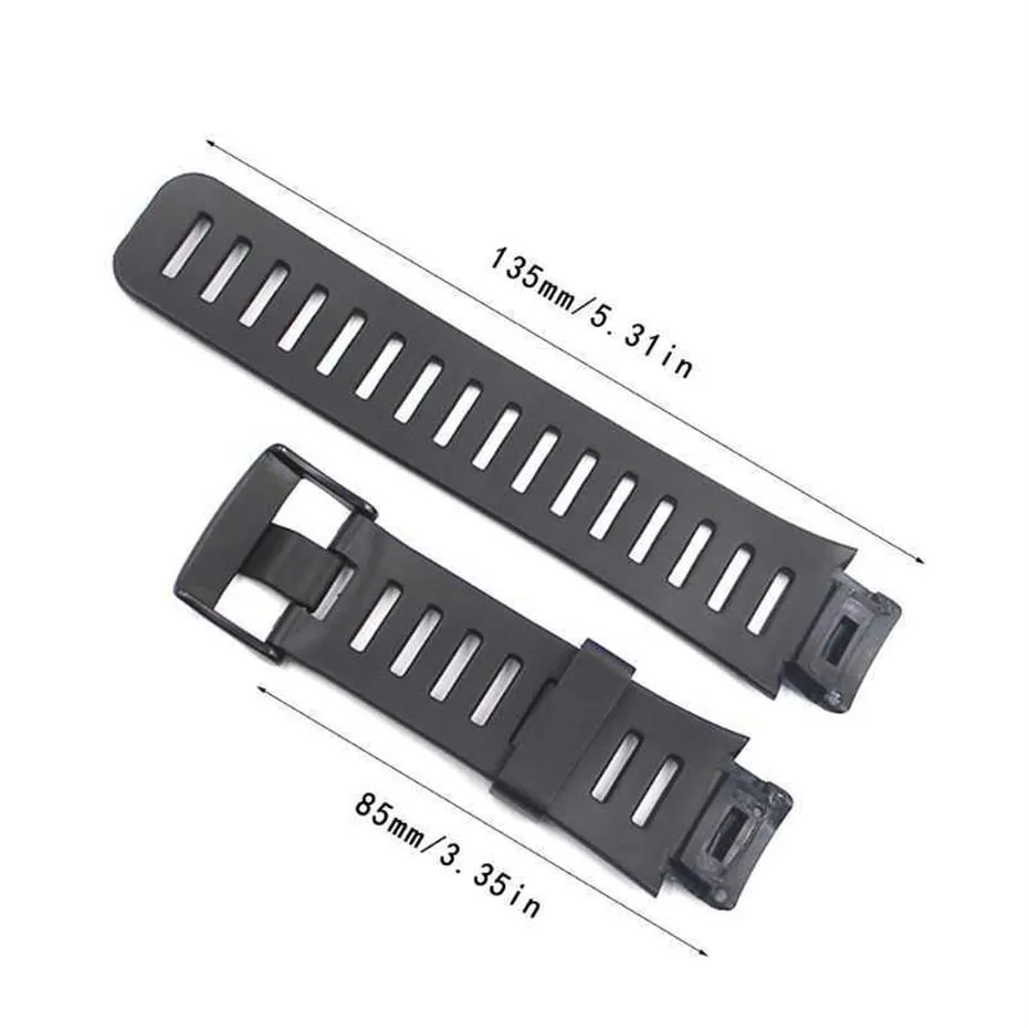 1 مجموعة لينة المطاط ووتش الفرقة المعدنية مشبك حزام المعصم ل suunto x-lander الذكية ووتش الملحقات كيت H09151702