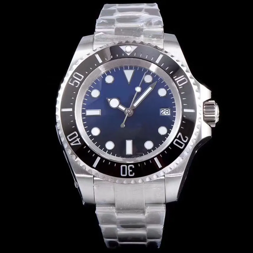 ST9 klocka Stanless Steel Deep Herr Keramisk Bezel Svart Urtavla Glide Lock Spänne Automatisk Business Casual herrklockor