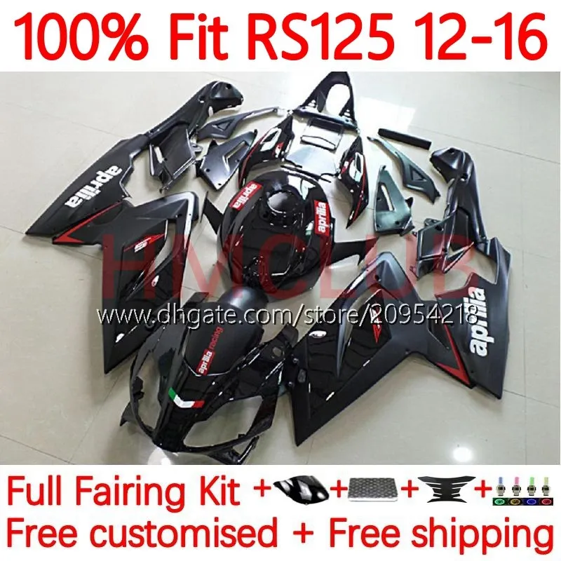 Body wtryskowe dla Aprilia RS4 RS-125 RSV RS 125 RRR 125RR 12-16 157 NO.2 RSV-125 RSV125 2012 2013 2014 2015 2016 RSV125RR RS125 12 13 14 15 16 16 16 zestawów Fairings Stock Black Black Black