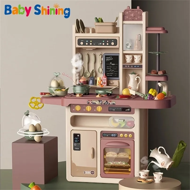 Baby Shining Kids Kitchen Toys 65pcs Udawaj symulację symulacji kuchni dla dzieci zabawki 2-4 lata