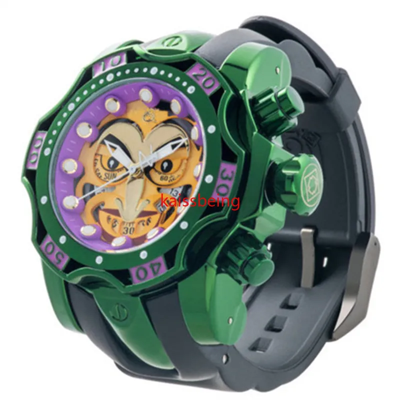 Loi Luxe Luxury Brand Réserve non réveillé Venom DC Comics Joker Strap en caoutchouc 52mm Hommes Quartz Montre Reloj Hombres