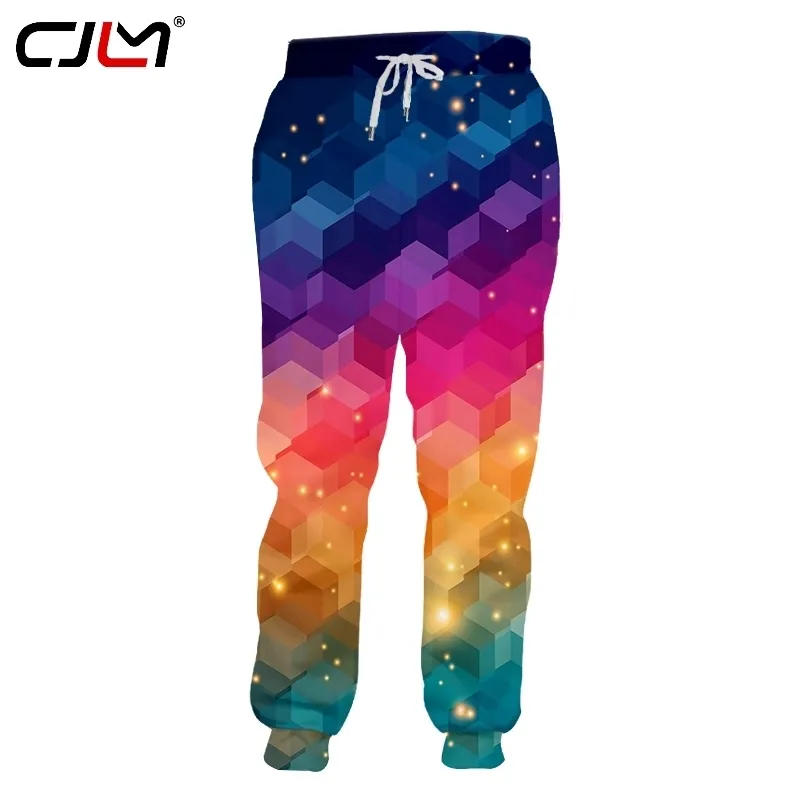 CJLM Unisex Hip Hop 3D Printed Service Oringial Colorful Squares Custom Plus Size Sweatpantss Drop 220613