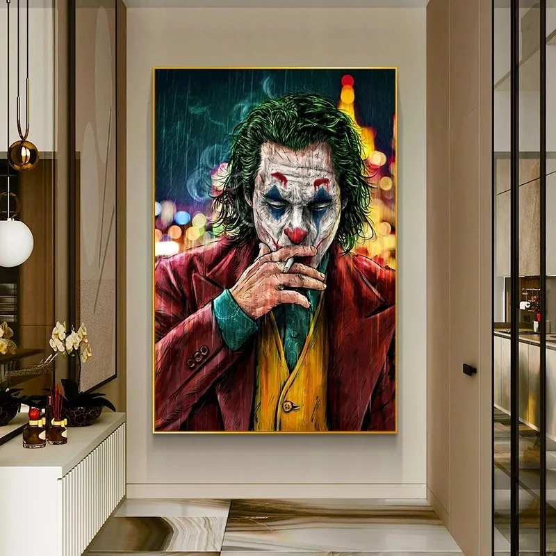 Joker Graffiti Art Wall Decor: Modern Canvas Print Street Art