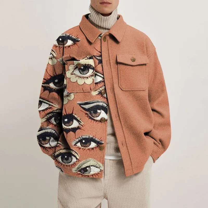 남자 재킷 mens 재킷 가을 캐주얼 패션 낙서 인쇄 남자 봄 긴 소매 의류 트렌드 맨스