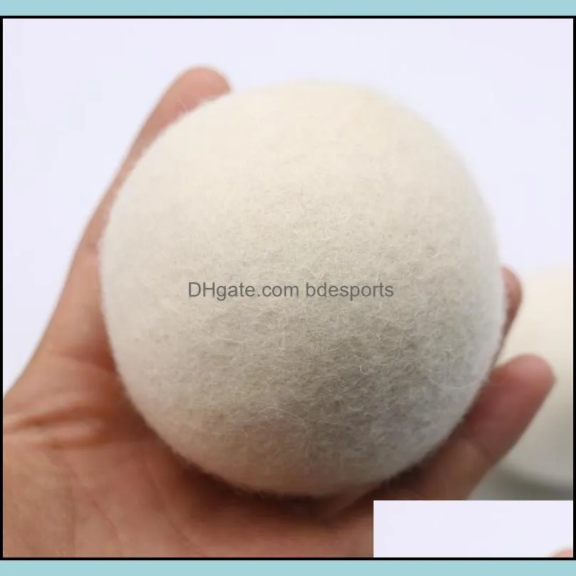 Natural Wool Felt Dryer Balls 4-7CM Laundry Balls Reusable Non-Toxic Fabric Softener Reduces Drying Time White Color Balls