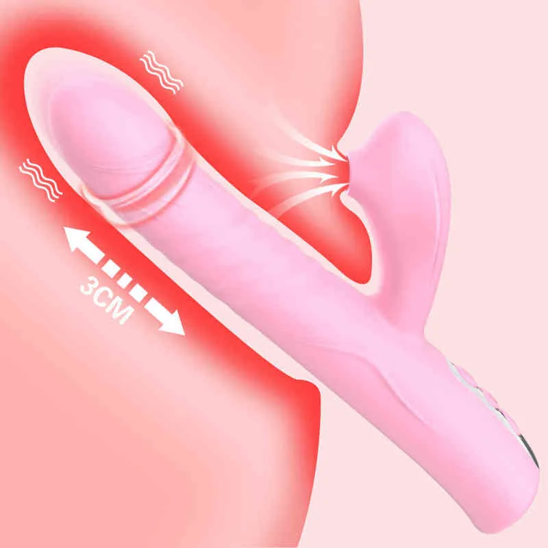 NXY Vibromasseur Simulation Gode Vibromasseur Télescopique Vibrations Pénis Masturbation Féminine Outil Clitoris Sucer Masseur Sex Machine Adulte Jouets 220427