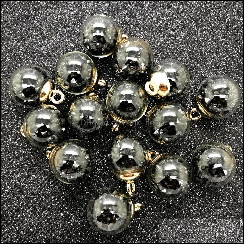 New 10pcs 16mm Mini Glass Bottles With Beads Pendant Ornaments Jewelry Making N jllWiz
