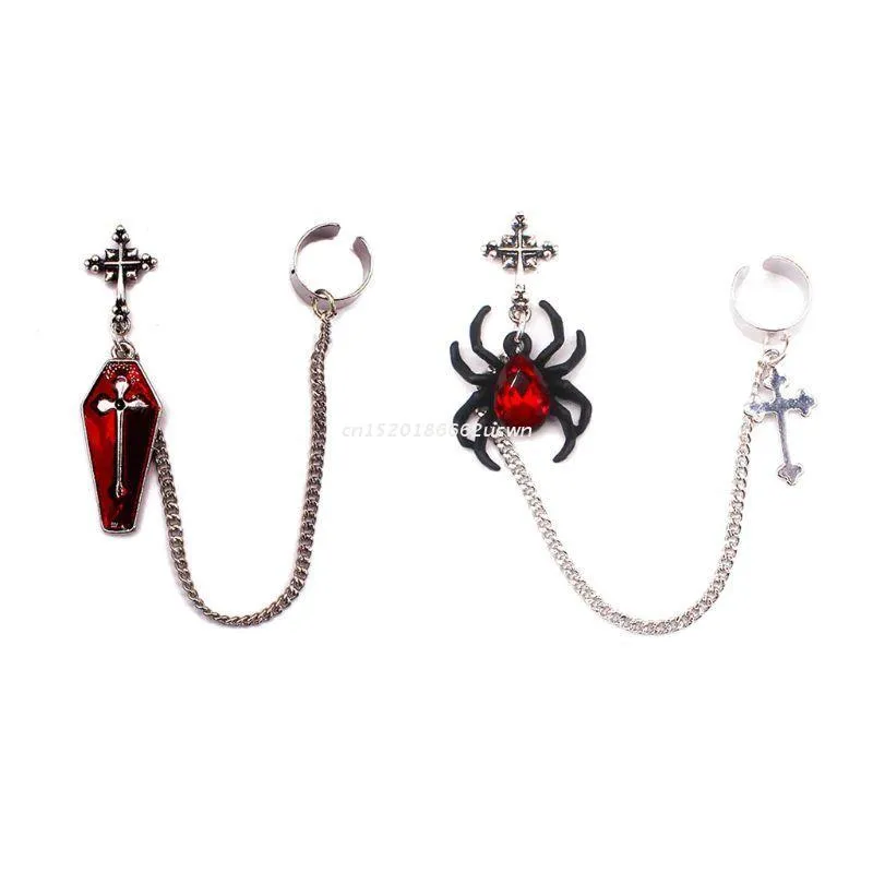 Lustre de bala 1pc punk gótico Red Spider Cruz Coffe