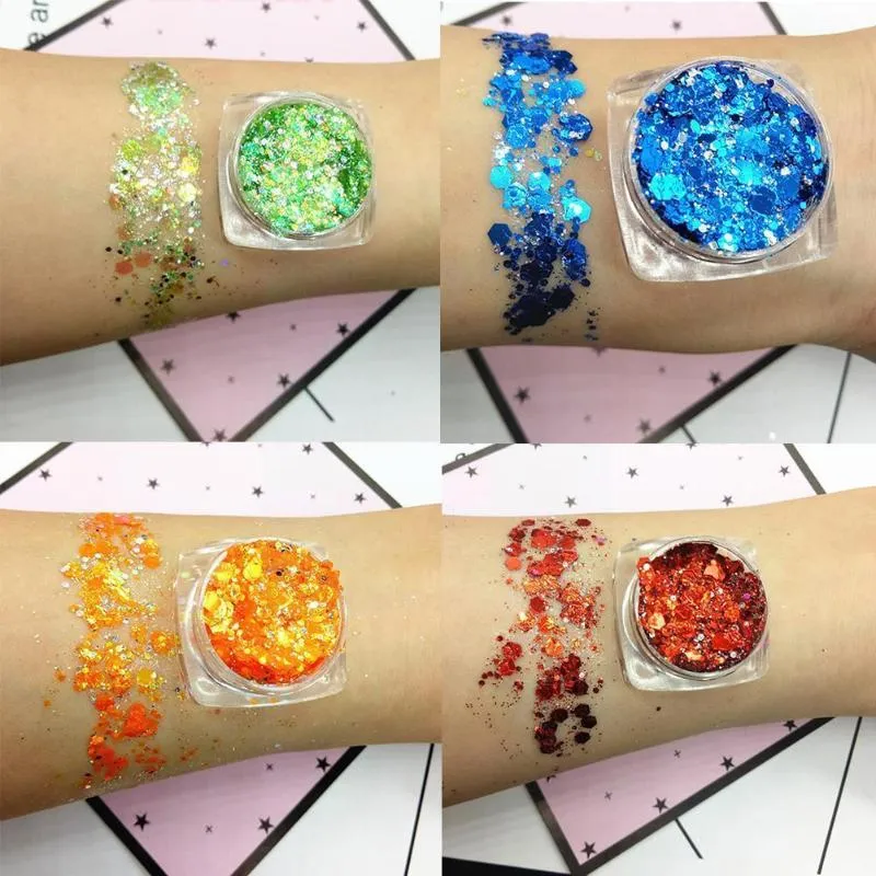 Ombre à paupières bâton paillettes Gel diamant paillettes fard à paupières Pigment visage miroitant paillettes ongles peau maquillage Art surligneur Bod U7p2Eye