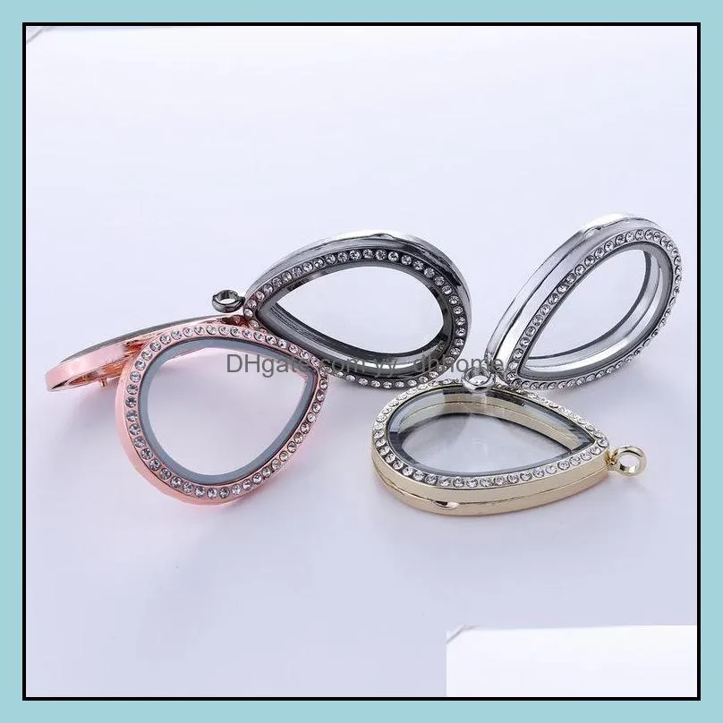 drop memory floating locket jewelry diy transparent glass frames floatings charms lockets pendants jewelry wholesale free shipping
