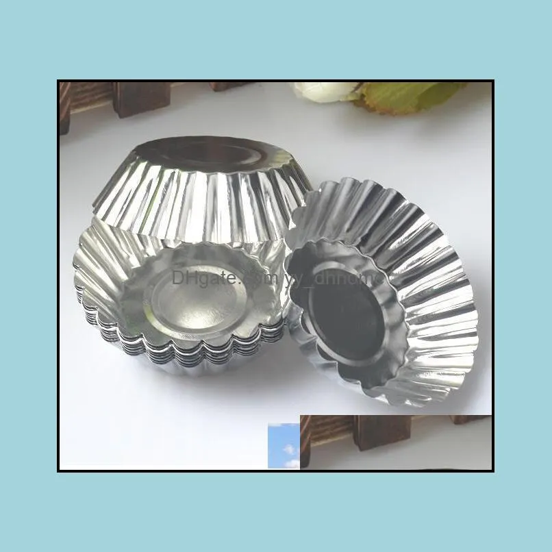 7*2CM Round Shape Tinplate Muffin Cupcake Egg Tart Mould Case Bakeware Maker Mold Tray Baking Cup Liner Baking Molds nt