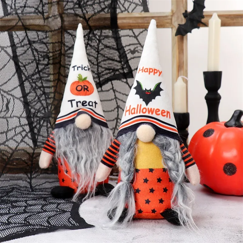 Nieuwe Halloween -feestsfeer Props Decoratie Levering Rudolph Gezichtsloze oude man Doll -geschenk Dwerg ornamenten voor mannen en vrouwen