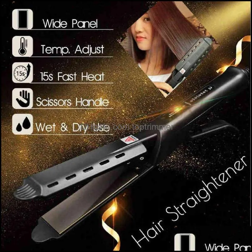 Hair Straightener Flat Iron Steam Straightener Four-gear temperature Ceramic Tourmaline Ionic Hair Straight Styler Hair Iron 220120