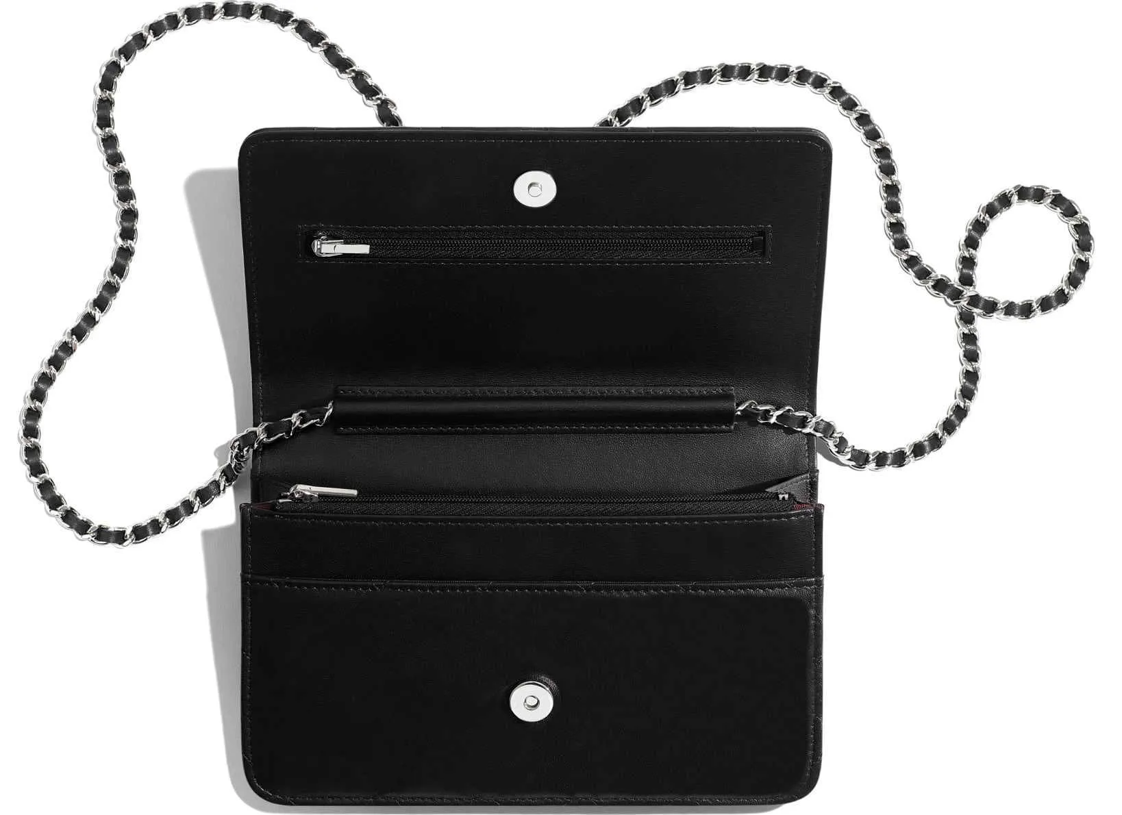 Bag 10A verbessert Magnetic HaSp Hardware Reißverschluss Mini WOC Umhängetaschen Frauen karierte Handtasche Kaviar Schaffell Leder Cross Body Tote Kupplung