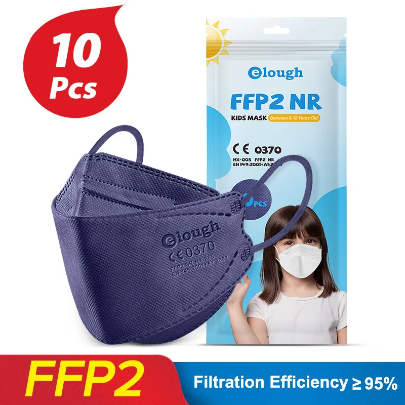 Masque pour enfants KF94 en forme de poisson bouche de poisson type 3D tridimensionnel respirant double soufflé à l'état fondu KN95 protection du visage