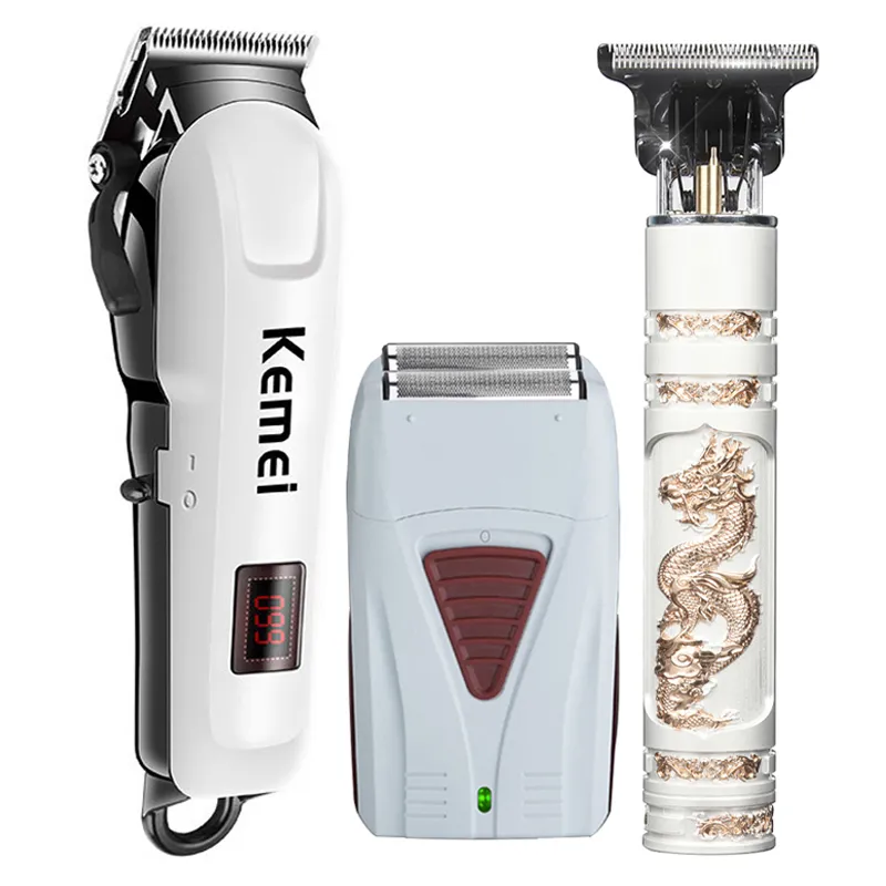 Clipper Electric Shaver, recortadora para hombres, juego de 3 piezas, cortadoras de cabello profesionales, carga USB, afeitadora eléctrica Clipper 220707