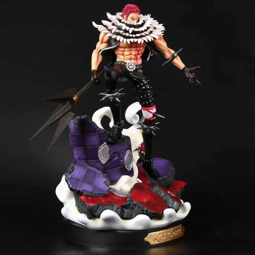 NEW Anime One Piece Katakuri GK Статуэтка Статуэтка Шарлотта Катакури PVD Фигурка Модель Игрушки Кукла подарок 37 см Q0722226z