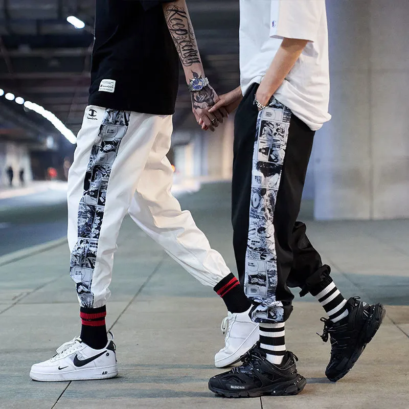 Streetwear Mens Printed Sweatpants Joggers Anime Print Sweatpants