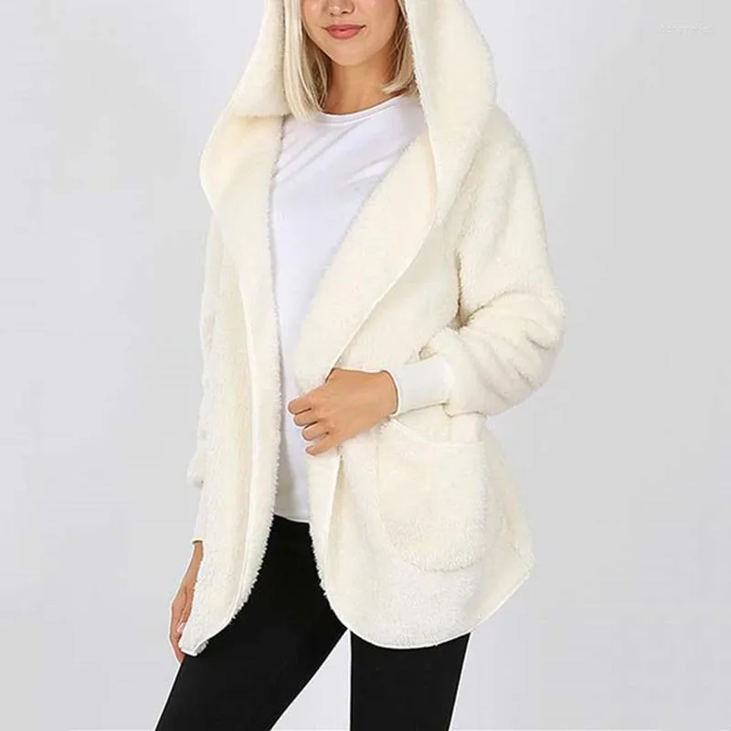Misto lana da donna Cardigan in pile soffice pelliccia da donna Cappotto casual a maniche lunghe da donna Capispalla Bery22